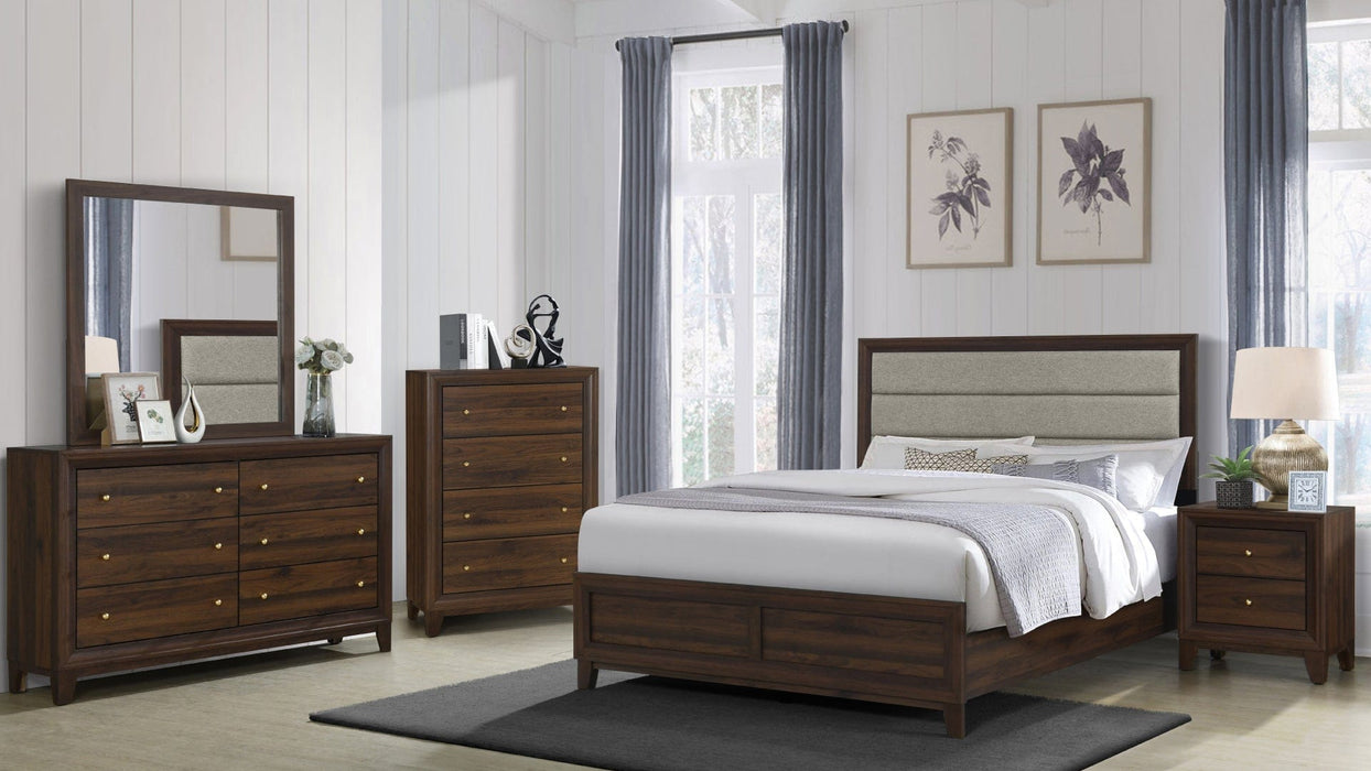 Welsley Brown Wood And Upholstered Queen Bedroom Set