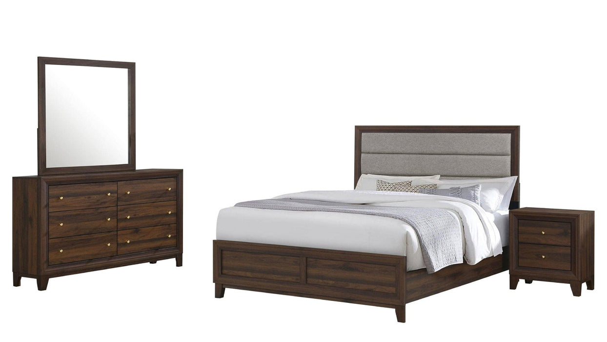 Welsley Brown Wood And Upholstered Queen Bedroom Set