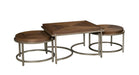 West Lake Brown Wood And Metal 3pc Coffee Table Set
