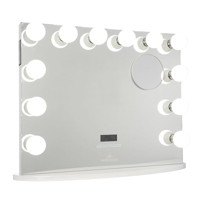 White Wood And Metal Vanity Mirror