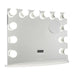 White Wood And Metal Vanity Mirror