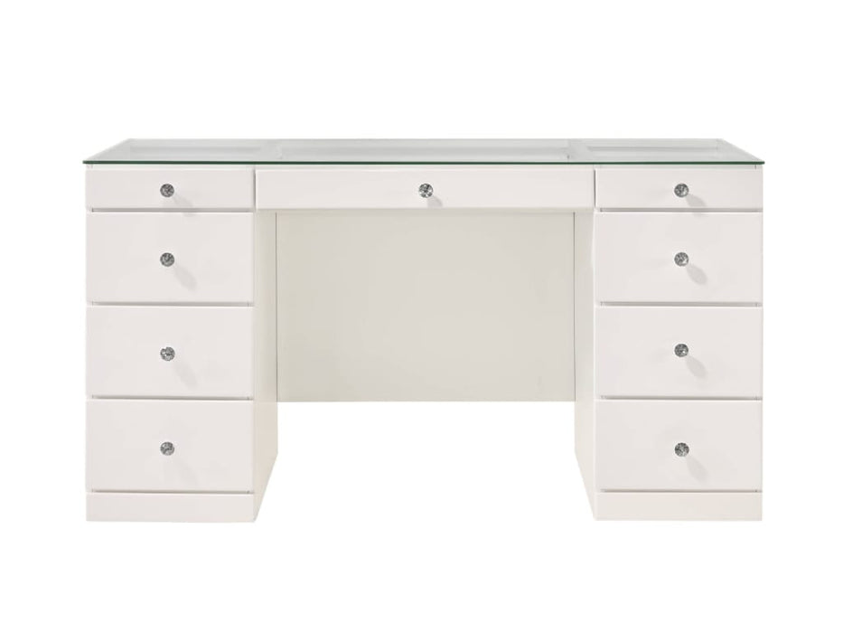 White Wood Vanity Desk