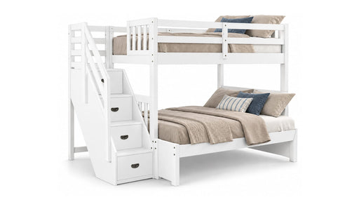 Willy White Wood Twin Over Full Bunk Bed