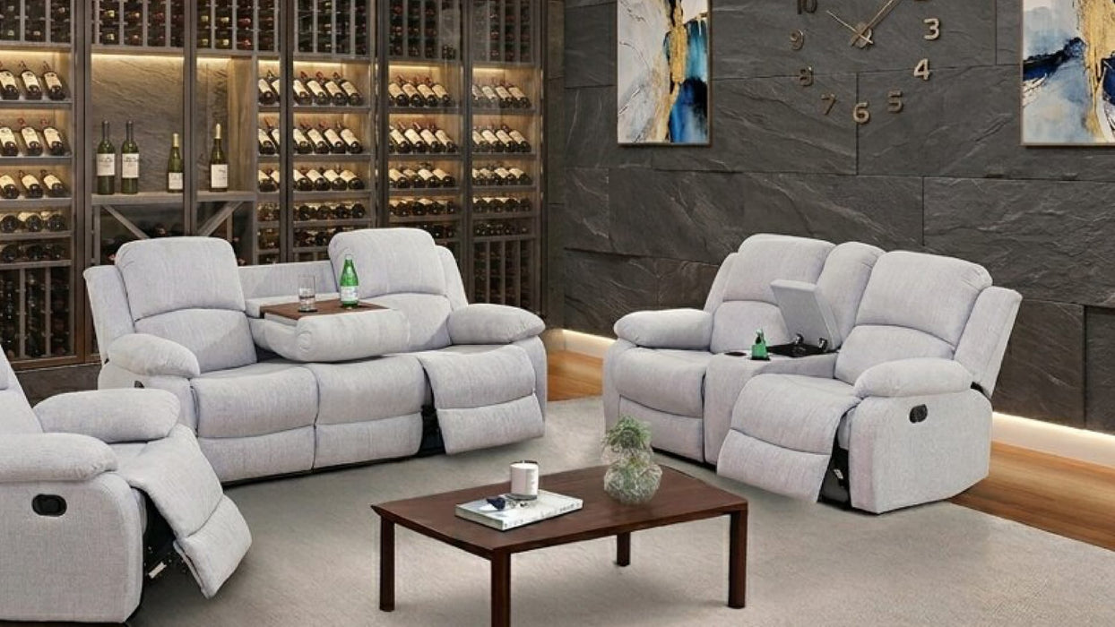 Wilson Gray Fabric Reclining Sofa And Loveseat Set