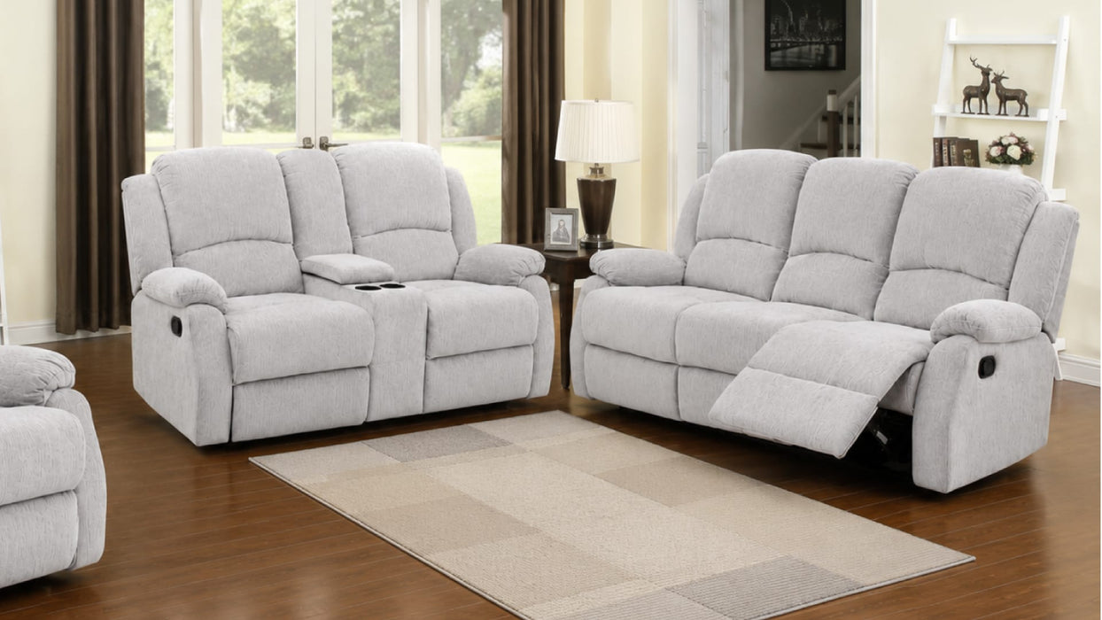 Wilson Gray Fabric Reclining Sofa And Loveseat Set