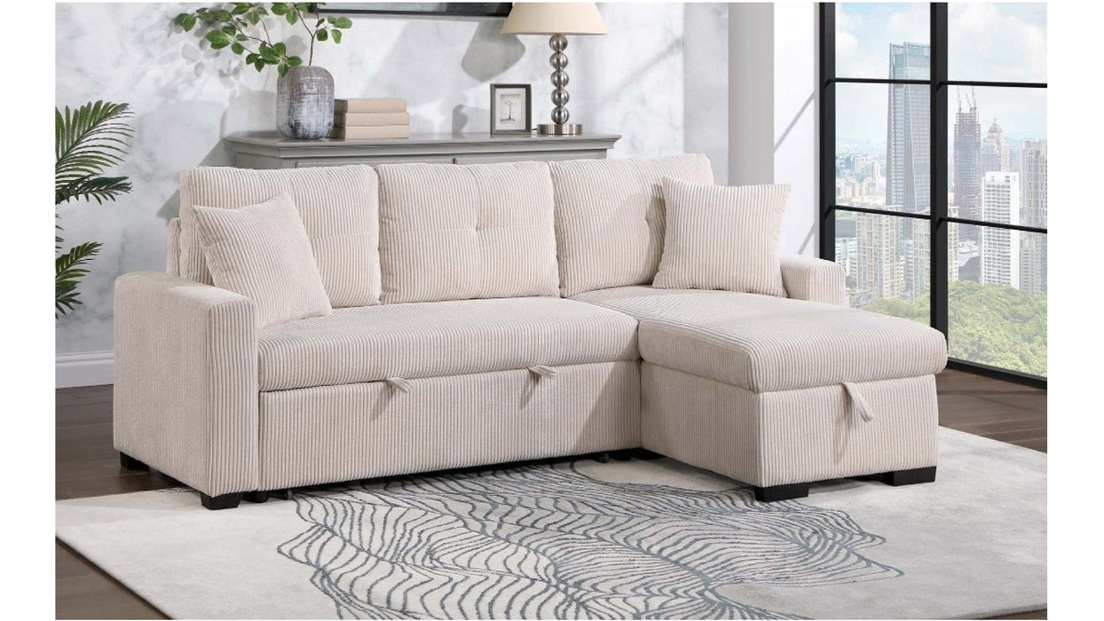 Winston Beige Fabric Sectional Sofa