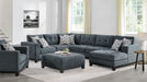 Wyatt Blue Fabric Sectional Sofa