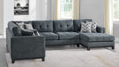Wyatt Blue Fabric Sectional Sofa