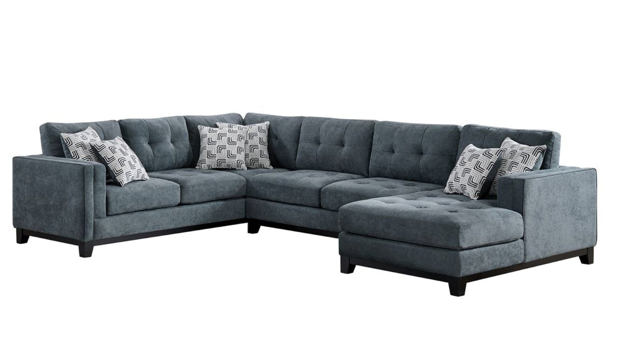 Wyatt Blue Fabric Sectional Sofa