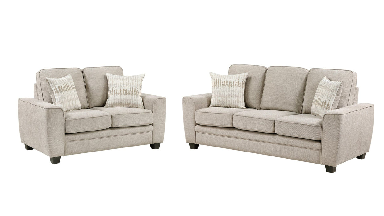 Zander Beige Chenille Sofa & Loveseat Set