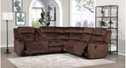 8176 Brown Fabric Recliner Sectional Sofa