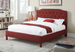 Acacia Red Linen Blend Queen Bed