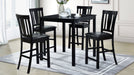 Alex Brown Wood Counter Height 5pc Dining Table & Chair Set