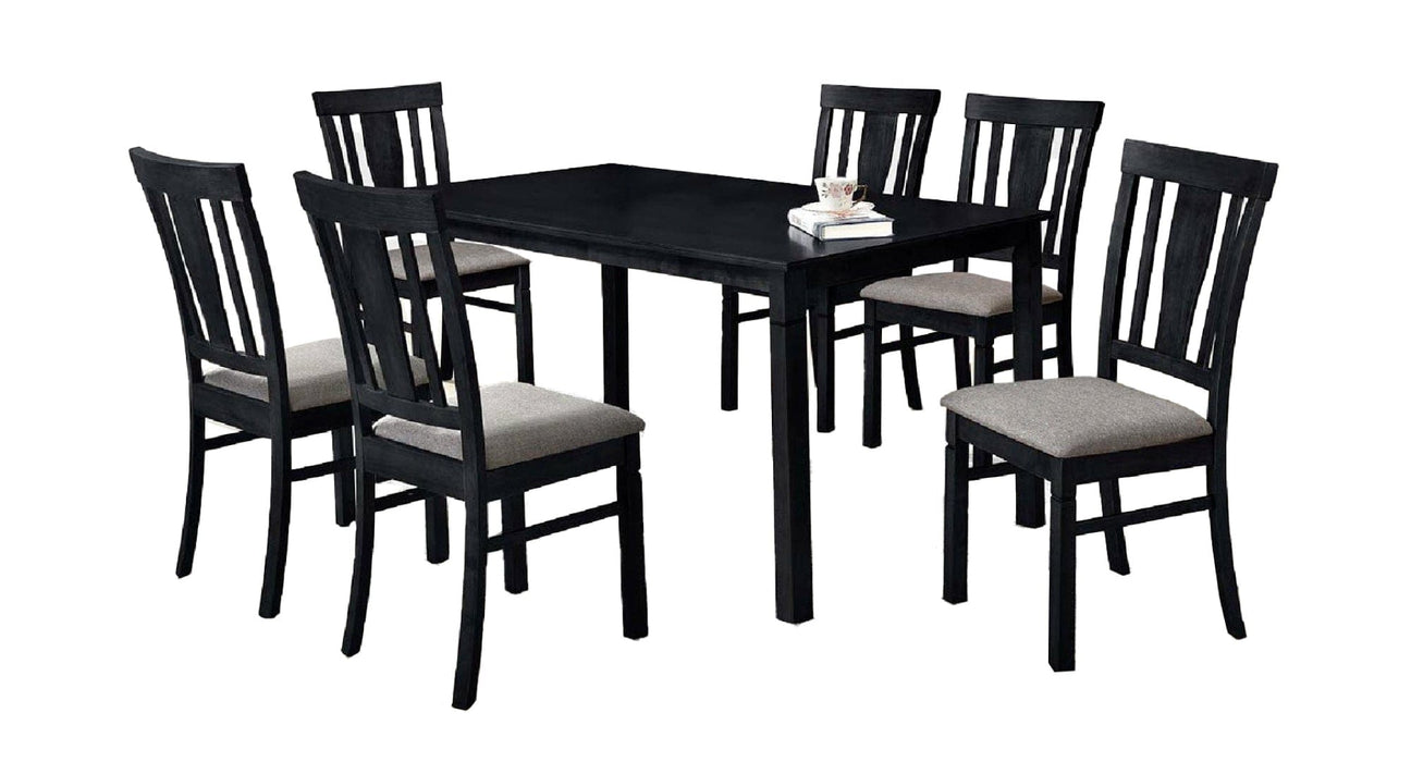 Alex Brown Wood Standard Height 7pc Dining Table & Chair Set
