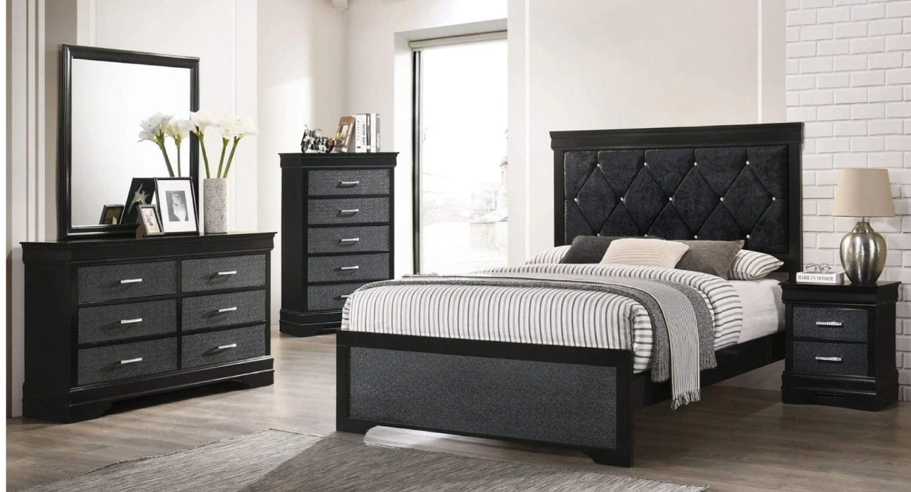 Amalia Black Wood Full Bed