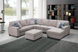 Anaya Gray Polyester Blend Modular Sectional Sofa & Ottoman