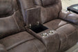 Anton Brown Polyester Blend Reclining Sofa And Loveseat Set
