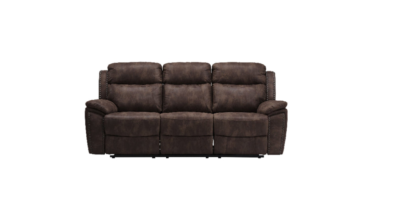 Apache Brown Faux Leather Power Reclining Sofa & Loveseat Set