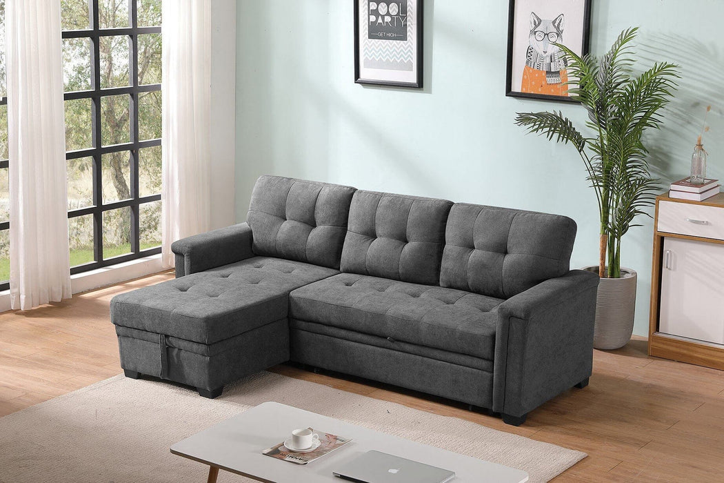 Ashlyn Gray Fabric Sectional Sofa Bed