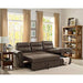 Ashton Brown Faux Leather Sectional Sofa Bed