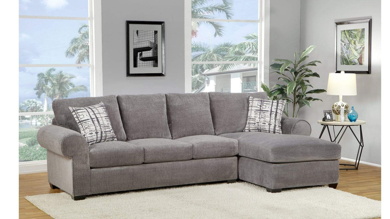 Aurora Gray Fabric Sectional Sofa