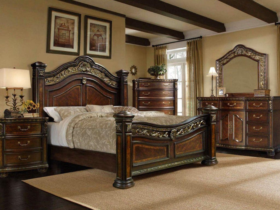B163 Brown Wood Queen Bedroom Set