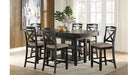 Baywater Black Wood Counter Height 7pc Dining Table & Chair Set