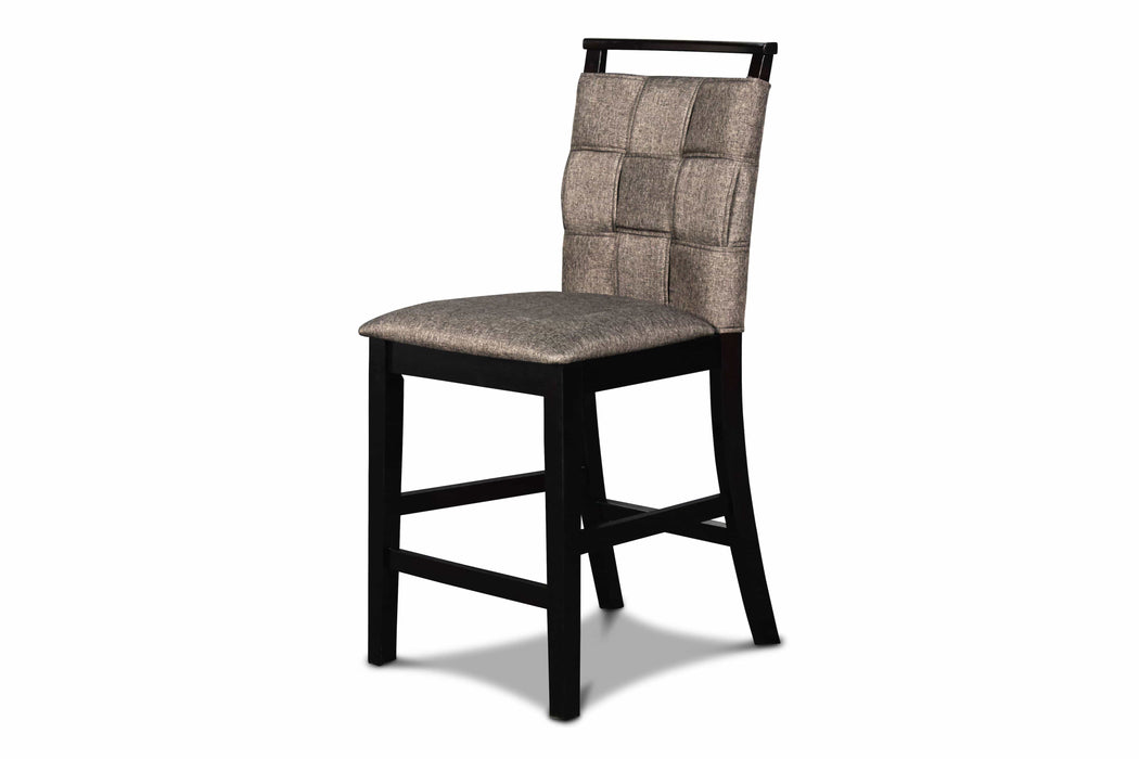 Black Wood And Upholstered Counter Height Dining Chair