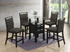 Black Wood And Upholstered Counter Height Dining Chair