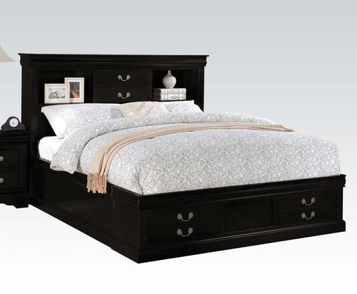 Black Wood Queen Bed