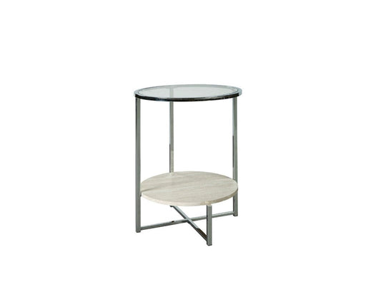 Bodalli Brown Wood And Metal End Table