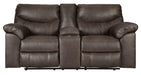 Boxberg Brown Faux Leather Reclining Loveseat