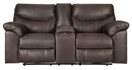 Boxberg Brown Faux Leather Reclining Loveseat