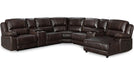Brenham Brown Faux Leather Reclining Sectional