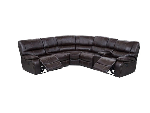 Bridget Brown Faux Leather Sectional Sofa