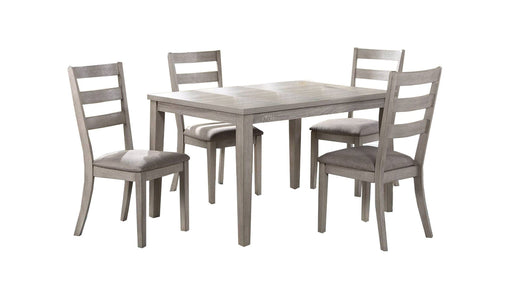 Bridget Gray Wood And Metal Standard Height 5pc Dining Table & Chair
