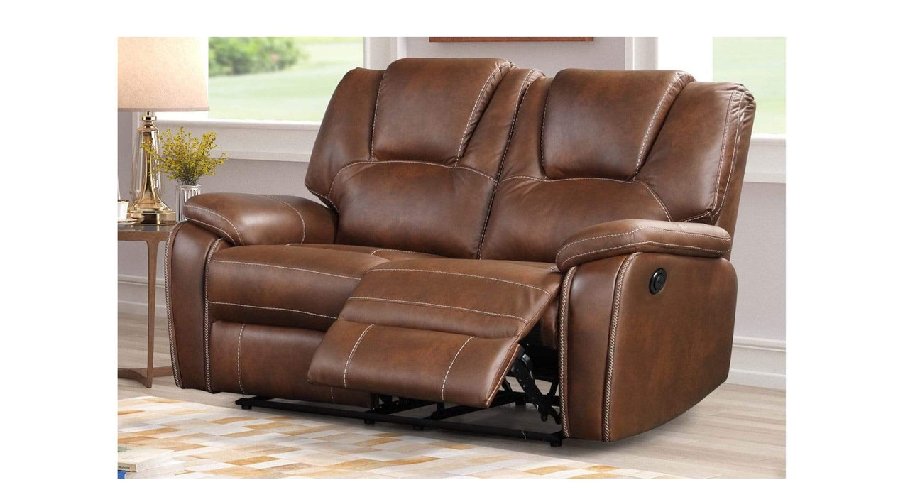 Brown Faux Leather Living Room Set