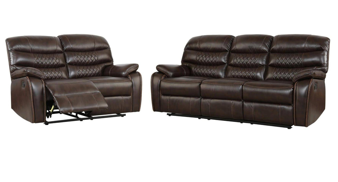 Brown Faux Leather Living Room Set