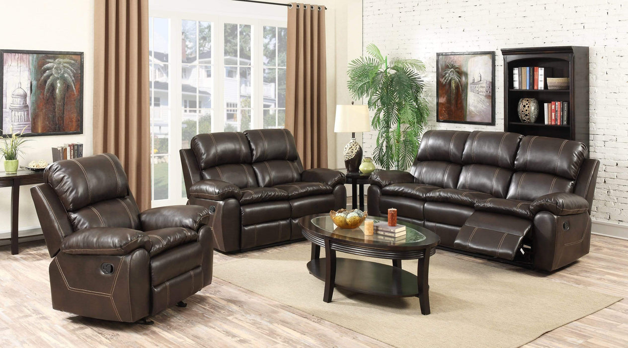 Burlington Brown Faux Leather Recliner Sofa & Loveseat Set