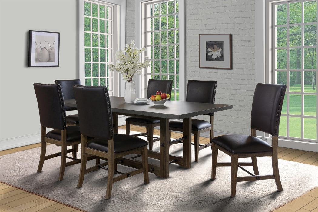 Canton Black Wood And Upholstered Standard Height Dining Chair