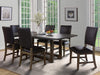 Canton Brown Wood Standard Height 7pc Dining Table & Chair Set