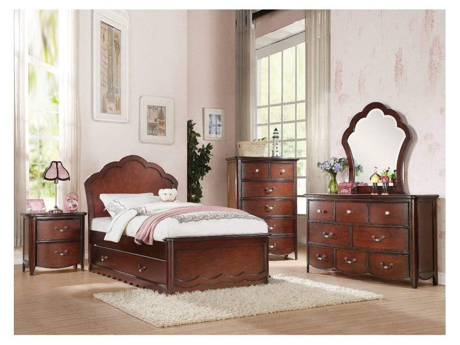 Cecilie Red Wood Twin Bedroom Set