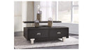 Chisago Black Wood And Metal Coffee Table