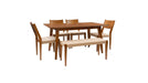 Cosgrove Brown Wood Counter Height 6pc Dining Table, Chair & Bench Se