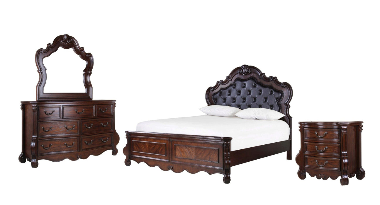 Cyrca Brown Wood Queen Bedroom Set