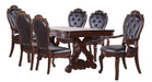 D527 Brown Wood Standard Height 7pc Dining Table & Chair Set