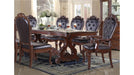 D527 Brown Wood Standard Height 7pc Dining Table & Chair Set