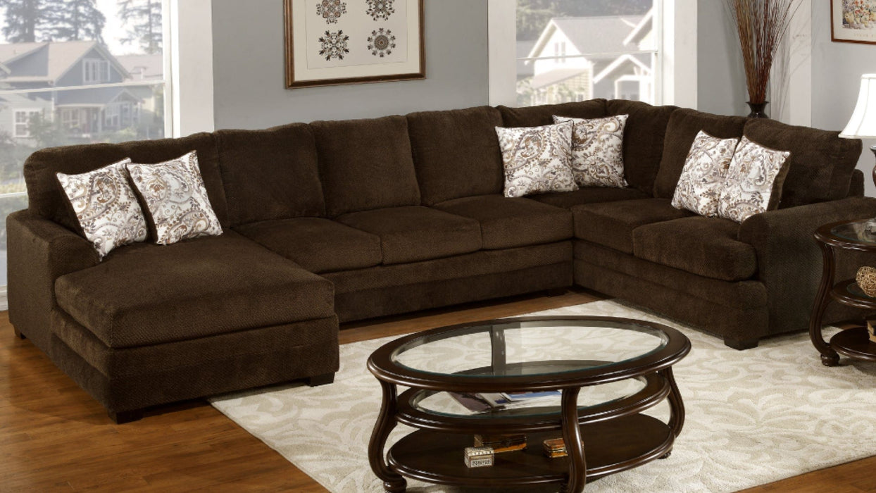 Dallas Brown Fabric Sectional Sofa
