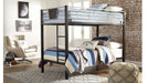 Dinsmore Black Metal Twin Over Twin Bunk Bed