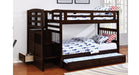 Dublin Brown Wood Twin Over Twin Bunk Bed with Stairway & Storage